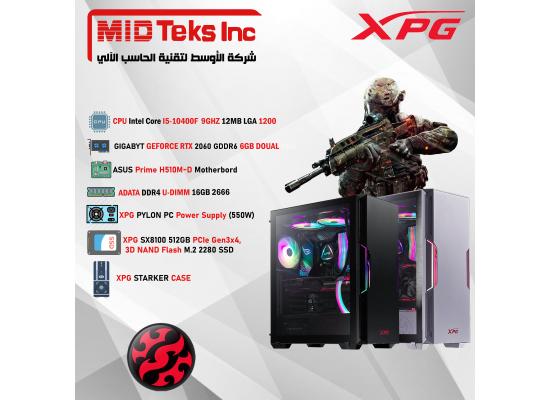 Gaming Desktop (MID-22), CPU INTEL I5-10400F, DDR4 /16GB ,SSD 512GB , RTX 2060 ,ASUS MB H510M,Power Supply 550W,XPG STARKER  CASE